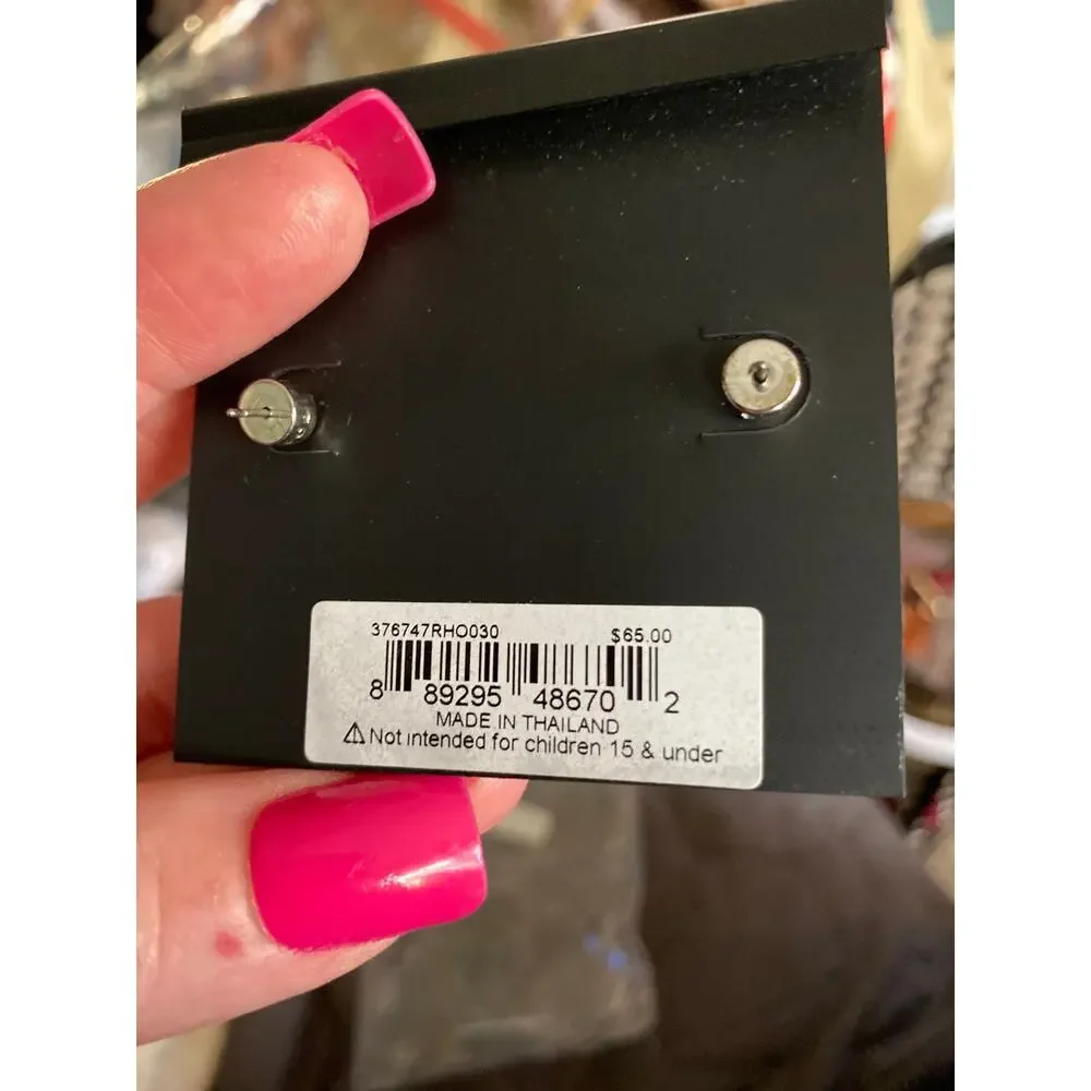 Coach Jewelry Set Bundle Lot Earrings NWT Signature Bangle Bracelet Black Silver - Picture 11 of 11